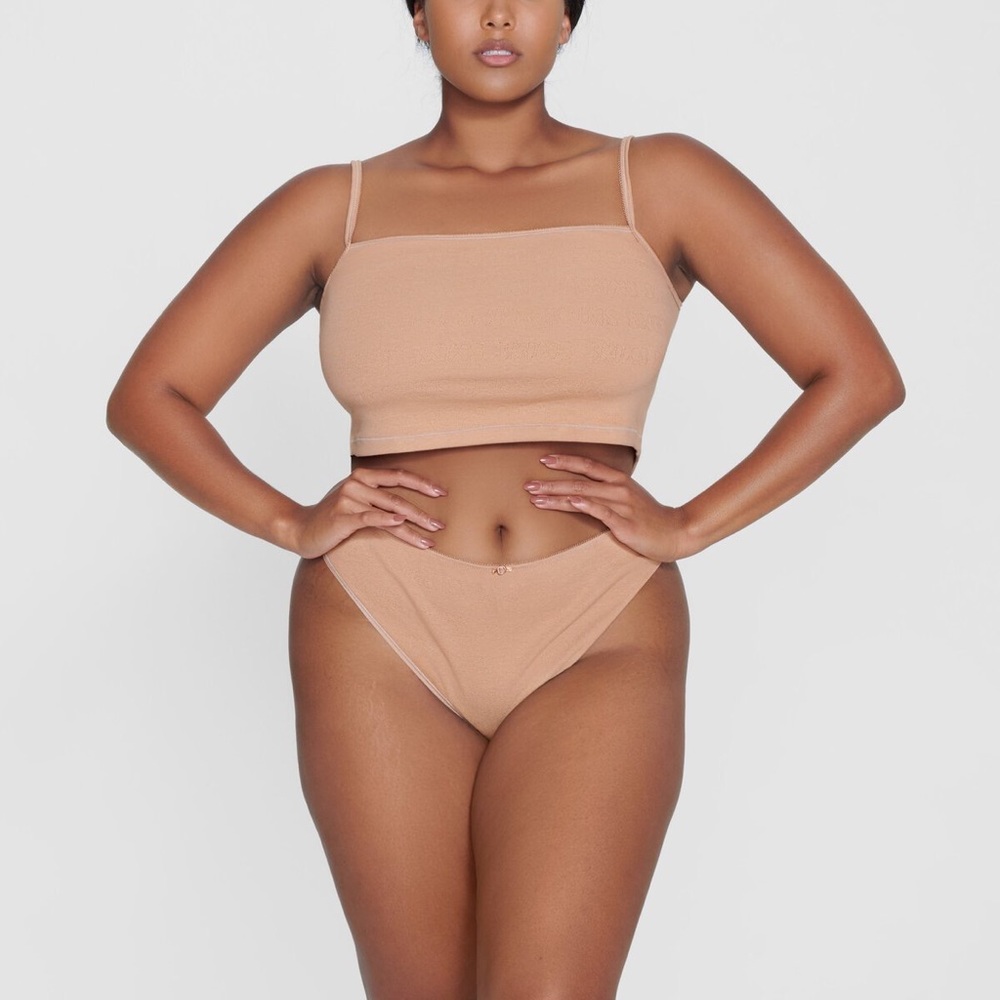 Skims Logo Pointelle Cami Ochre Large